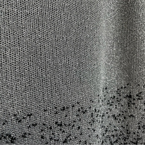 Draper’s & Damon’s black and silver metallic short sleeve sweater. women’s. - Picture 4 of 7